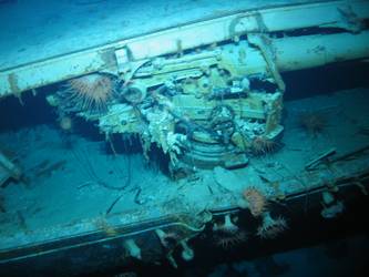 Stbd 5.9-inch gun  concealed under forecastle